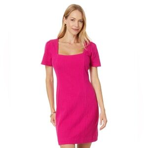 Lily Pulitzer Brinley Mystique Pink Wavy Knit Jacquard Shift Dress, Size M